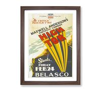 Wpa High Tor Theatre Poster Vintage Framed Wall Art Print, Ready to Hang Picture for Living Room Bedroom Home Office Décor, Walnut A4 (34 x 25 cm)