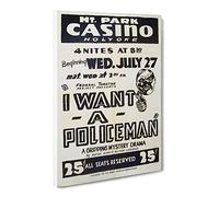 Wpa I Want A Policeman Theatre Poster Canvas Print | Gallery Wrapped 30mm Frame Wall Art | 24x16 inches | Ready to Hang | Retro Picture | Living Room Bedroom Lounge Office