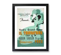 Wpa Il Trovatore Theatre Poster Vintage Framed Print | A4 Black Framed Wall Art | Ready to Hang | Classic Nature Picture | Living Room Bedroom Lounge Office