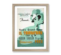 Wpa Il Trovatore Theatre Poster Vintage Framed Print | A4 Oak Framed Wall Art | Ready to Hang | Classic Nature Picture | Living Room Bedroom Lounge Office