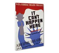 Wpa It Can'T Happen Here Poster Canvas Print | Gallery Wrapped 30mm Frame Wall Art | 20x14 inches | Ready to Hang | Retro Picture | Living Room Bedroom Lounge Office