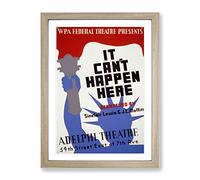 Wpa It Can'T Happen Here Poster Vintage Framed Print | A2 Oak Framed Wall Art | Ready to Hang | Classic Nature Picture | Living Room Bedroom Lounge Office