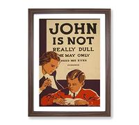 Wpa John Is Not Really Dull Poster Vintage Framed Print | A3 Walnut Framed Wall Art | Ready to Hang | Classic Nature Picture | Living Room Bedroom Lounge Office