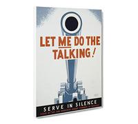 Wpa Let Me Do The Talking Poster Canvas Print | Gallery Wrapped 30mm Frame Wall Art | 24x16 inches | Ready to Hang | Retro Picture | Living Room Bedroom Lounge Office
