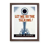 Wpa Let Me Do The Talking Poster Vintage Framed Print | A3 Walnut Framed Wall Art | Ready to Hang | Classic Nature Picture | Living Room Bedroom Lounge Office