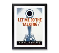 Wpa Let Me Do The Talking Poster Vintage Framed Print | A4 Black Framed Wall Art | Ready to Hang | Classic Nature Picture | Living Room Bedroom Lounge Office