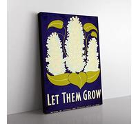 Wpa Let Them Grow Poster Vintage Canvas Wall Art Print Ready to Hang, Framed Picture for Living Room Bedroom Home Office Décor, 76x50 cm (30x20 Inch)