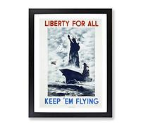 Wpa Liberty For All Poster Vintage Framed Print | A3 Black Framed Wall Art | Ready to Hang | Classic Nature Picture | Living Room Bedroom Lounge Office