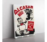 Wpa Me 3 Theatre Poster Vintage Canvas Wall Art Print Ready to Hang, Framed Picture for Living Room Bedroom Home Office Décor, 60x40 cm (24x16 Inch)