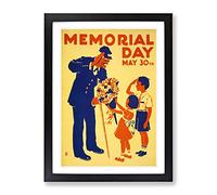 Wpa Memorial Day Poster Vintage Framed Print | A2 Black Framed Wall Art | Ready to Hang | Classic Nature Picture | Living Room Bedroom Lounge Office