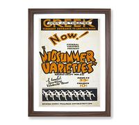 Wpa Midsummer Varieties Theatre Poster Vintage Framed Print | A3 Walnut Framed Wall Art | Ready to Hang | Classic Nature Picture | Living Room Bedroom Lounge Office