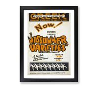 Wpa Midsummer Varieties Theatre Poster Vintage Framed Print | A4 Black Framed Wall Art | Ready to Hang | Classic Nature Picture | Living Room Bedroom Lounge Office