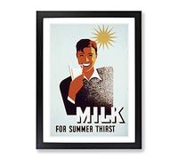 Wpa Milk No.2 Poster Vintage Framed Print | A2 Black Framed Wall Art | Ready to Hang | Classic Nature Picture | Living Room Bedroom Lounge Office