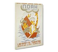 Wpa Noah Theatre Poster Canvas Print | Gallery Wrapped 30mm Frame Wall Art | 20x14 inches | Ready to Hang | Retro Picture | Living Room Bedroom Lounge Office