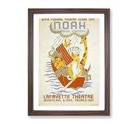 Wpa Noah Theatre Poster Vintage Framed Print | A2 Walnut Framed Wall Art | Ready to Hang | Classic Nature Picture | Living Room Bedroom Lounge Office