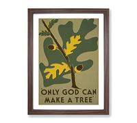 Wpa Only God Poster Vintage Framed Print | A3 Walnut Framed Wall Art | Ready to Hang | Classic Nature Picture | Living Room Bedroom Lounge Office