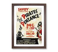 Wpa Pirates Of Penzance No.2 Theatre Poster Vintage Framed Print | A2 Walnut Framed Wall Art | Ready to Hang | Classic Nature Picture | Living Room Bedroom Lounge Office