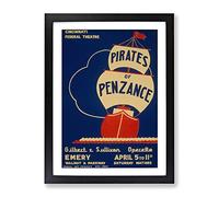 Wpa Pirates Of Penzance Theatre Poster Vintage Framed Print | A4 Black Framed Wall Art | Ready to Hang | Classic Nature Picture | Living Room Bedroom Lounge Office