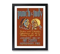 Wpa Punch And Judy Theatre Poster Vintage Framed Print | A2 Black Framed Wall Art | Ready to Hang | Classic Nature Picture | Living Room Bedroom Lounge Office