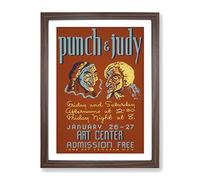 Wpa Punch And Judy Theatre Poster Vintage Framed Print | A3 Walnut Framed Wall Art | Ready to Hang | Classic Nature Picture | Living Room Bedroom Lounge Office