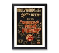 Wpa Ready Aim Fire Theatre Poster Vintage Framed Print | A3 Black Framed Wall Art | Ready to Hang | Classic Nature Picture | Living Room Bedroom Lounge Office