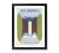 Wpa See America No.3 Poster Travel Vintage Framed Wall Art Print, Ready to Hang Picture for Living Room Bedroom Home Office Décor, Black A3 (34 x 46 cm)