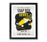 Wpa Soap Box Derby Poster Vintage Framed Print | A4 Black Framed Wall Art | Ready to Hang | Classic Nature Picture | Living Room Bedroom Lounge Office