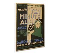 Wpa Ten Minute Alibi Theatre Poster Canvas Print | Gallery Wrapped 30mm Frame Wall Art | 30x20 inches | Ready to Hang | Retro Picture | Living Room Bedroom Lounge Office