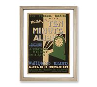 Wpa Ten Minute Alibi Theatre Poster Vintage Framed Print | A4 Oak Framed Wall Art | Ready to Hang | Classic Nature Picture | Living Room Bedroom Lounge Office