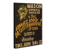 Wpa The Amazing Dr Clitterhouse Theatre Poster Canvas Print | Gallery Wrapped 30mm Frame Wall Art | 20x14 inches | Ready to Hang | Retro Picture | Living Room Bedroom Lounge Office