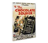 Wpa The Chocolate Soldier No.2 Theatre Poster Canvas Print | Gallery Wrapped 30mm Frame Wall Art | 20x14 inches | Ready to Hang | Retro Picture | Living Room Bedroom Lounge Office