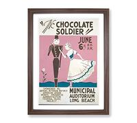 Wpa The Chocolate Soldier Theatre Poster Vintage Framed Print | A3 Walnut Framed Wall Art | Ready to Hang | Classic Food Picture | Living Room Bedroom Lounge Office