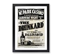 Wpa The Drunkard Theatre Poster Vintage Framed Print | A2 Black Framed Wall Art | Ready to Hang | Classic Nature Picture | Living Room Bedroom Lounge Office
