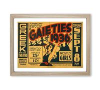 WPA The Gaieties Theatre Poster Vintage Framed Print | A2 Oak Framed Wall Art | Ready to Hang | Classic Nature Picture | Living Room Bedroom Lounge Office