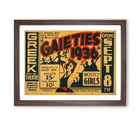 WPA The Gaieties Theatre Poster Vintage Framed Print | A2 Walnut Framed Wall Art | Ready to Hang | Classic Nature Picture | Living Room Bedroom Lounge Office