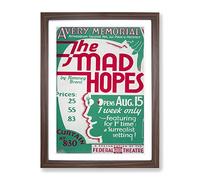 Wpa The Mad Hopes Theatre Poster Vintage Framed Print | A3 Walnut Framed Wall Art | Ready to Hang | Classic Nature Picture | Living Room Bedroom Lounge Office