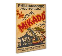 Wpa The Mikado Theatre Poster Canvas Print | Gallery Wrapped 30mm Frame Wall Art | 30x20 inches | Ready to Hang | Retro Picture | Living Room Bedroom Lounge Office