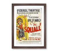 Wpa The Squall Theatre Poster Vintage Framed Print | A2 Walnut Framed Wall Art | Ready to Hang | Classic Nature Picture | Living Room Bedroom Lounge Office