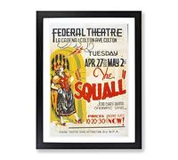 Wpa The Squall Theatre Poster Vintage Framed Print | A3 Black Framed Wall Art | Ready to Hang | Classic Nature Picture | Living Room Bedroom Lounge Office