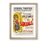 Wpa The Squall Theatre Poster Vintage Framed Print | A3 Oak Framed Wall Art | Ready to Hang | Classic Nature Picture | Living Room Bedroom Lounge Office
