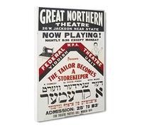 Wpa The Tailor Becomes A Storekeeper Theatre Poster Canvas Print | Gallery Wrapped 30mm Frame Wall Art | 30x20 inches | Ready to Hang | Retro Picture | Living Room Bedroom Lounge Office