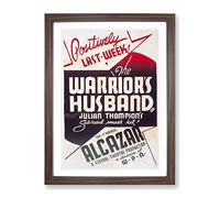 Wpa The Warrior'S Husband Theatre Poster Vintage Framed Wall Art Print, Ready to Hang Picture for Living Room Bedroom Home Office Décor, Walnut A3 (34 x 46 cm)