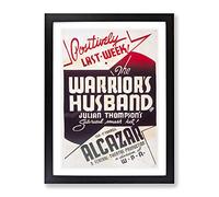 Wpa The Warrior'S Husband Theatre Poster Vintage Framed Wall Art Print, Ready to Hang Picture for Living Room Bedroom Home Office Décor, Black A3 (34 x 46 cm)