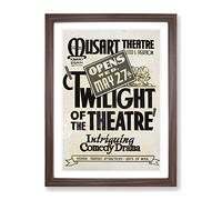 Wpa Twilight Of The Theatre Poster Vintage Framed Print | A2 Walnut Framed Wall Art | Ready to Hang | Classic Nature Picture | Living Room Bedroom Lounge Office