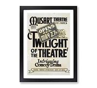 Wpa Twilight Of The Theatre Poster Vintage Framed Print | A4 Black Framed Wall Art | Ready to Hang | Classic Nature Picture | Living Room Bedroom Lounge Office