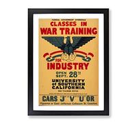 Wpa War Training Poster Vintage Framed Print | A3 Black Framed Wall Art | Ready to Hang | Classic Nature Picture | Living Room Bedroom Lounge Office