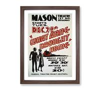 Wpa What Anne Brought Home Theatre Poster No.1 Vintage Framed Print | A2 Walnut Framed Wall Art | Ready to Hang | Classic Nature Picture | Living Room Bedroom Lounge Office