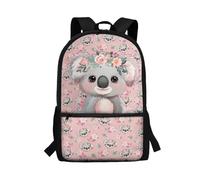 Wpamlrta 17 Inch School Bag Middle Elementary School Backpack Purse Kids Child Boys Girls Book Bag, Koala Pink Floral, One Size, Rucksack Backpacks Koala Pink Floral