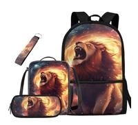 Wpamlrta 4Pcs Backpack and Lunch Box Set for Primary School Student School Daily Use