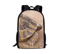 Wpamlrta African Spur Thighed Tortoise Backpack Animal Back to School Book Bag for Kids Travel Daypack Lightweight